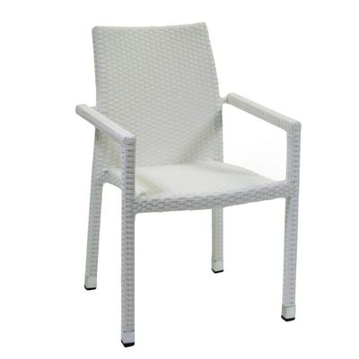 Poltrona polyrattan ALDILA bianco ghiaccio quadro
