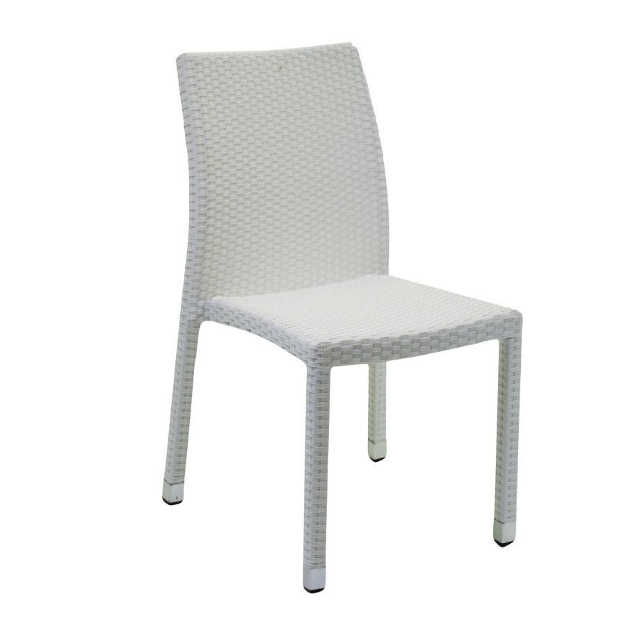 Sedia polyrattan ALDILA bianco ghiaccio quadro