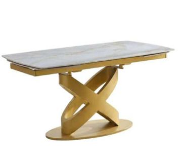 Musa DEDALO | Tavolo allungabile in ceramica effetto Onice Beige lucido