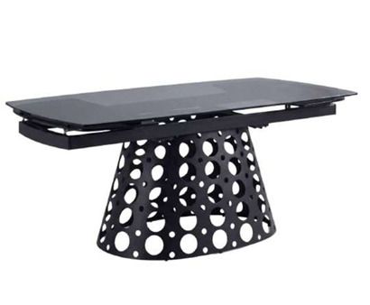 Tavolo allungabile Musa Home Collection MILETO in vetro fumé nero isolato