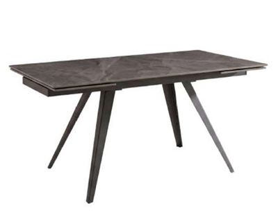 Musa ROSS di Musa Home Collection isolato, tavolo allungabile in ceramica grigio lucido