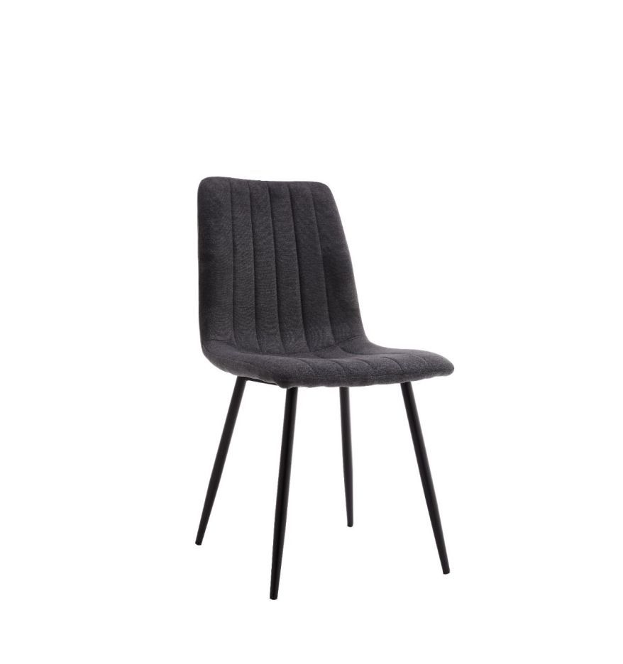 Poltroncina Maddy Musa Home Collection grigia, vista prospettica su struttura nera