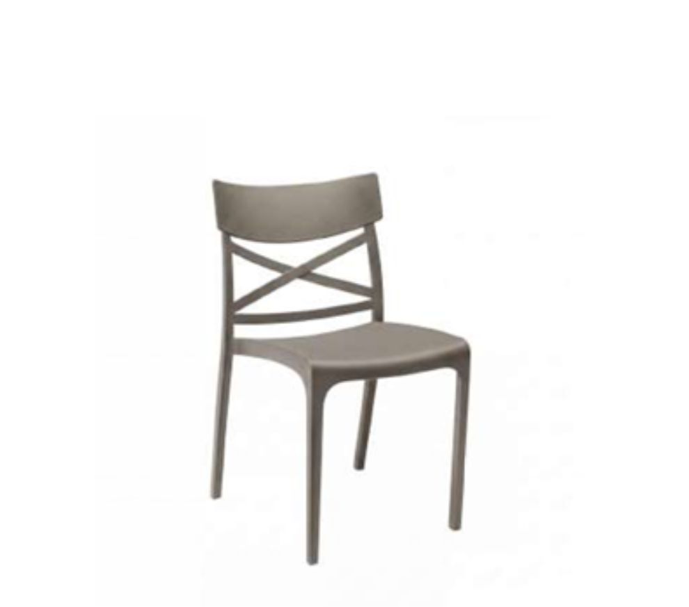 Sedia Musa Home Collection PARIS tortora, vista frontale a tre quarti