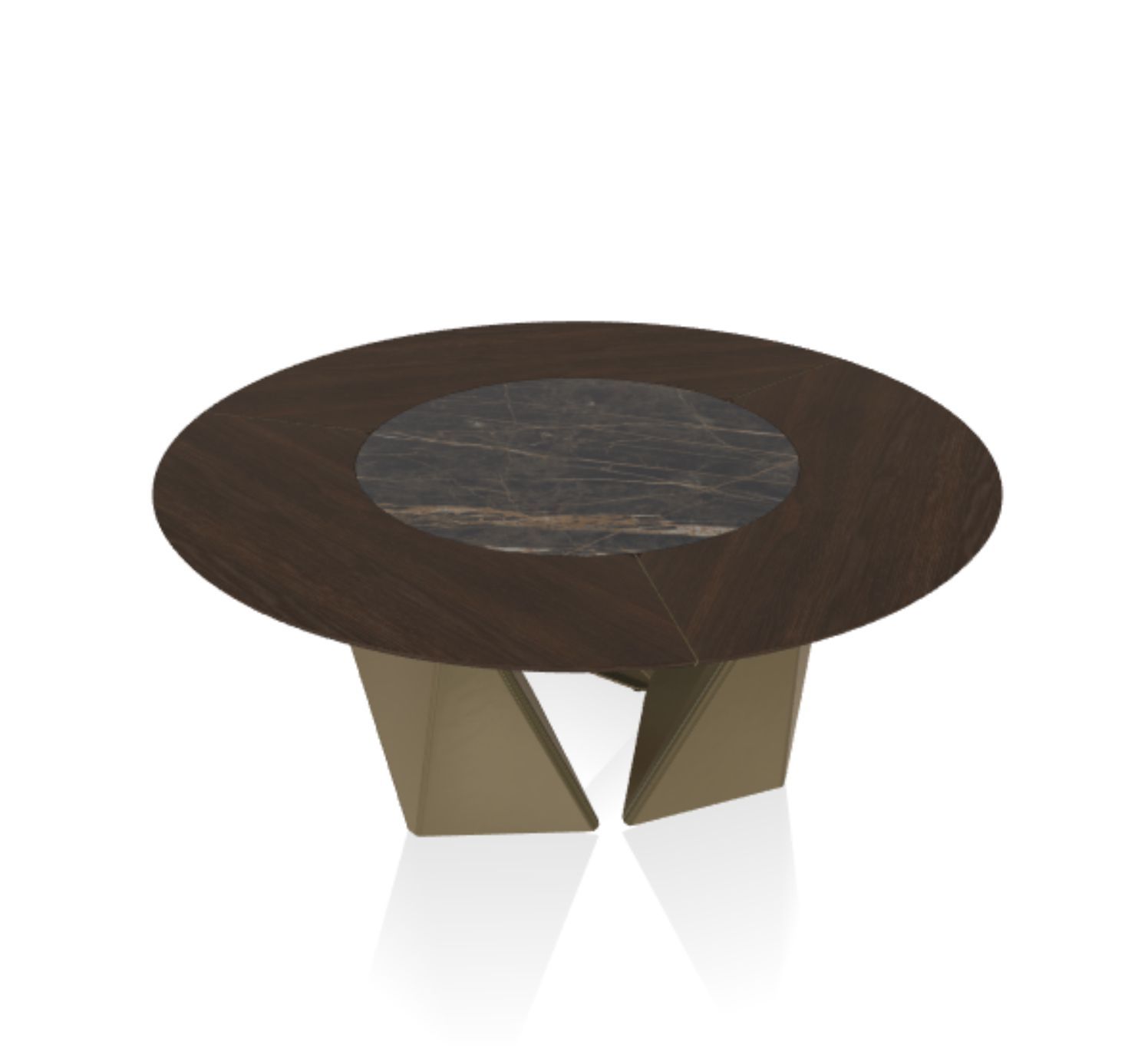 Tavolo fisso Bontempi Kaleido Ring isolato con piano rotondo e base scultorea