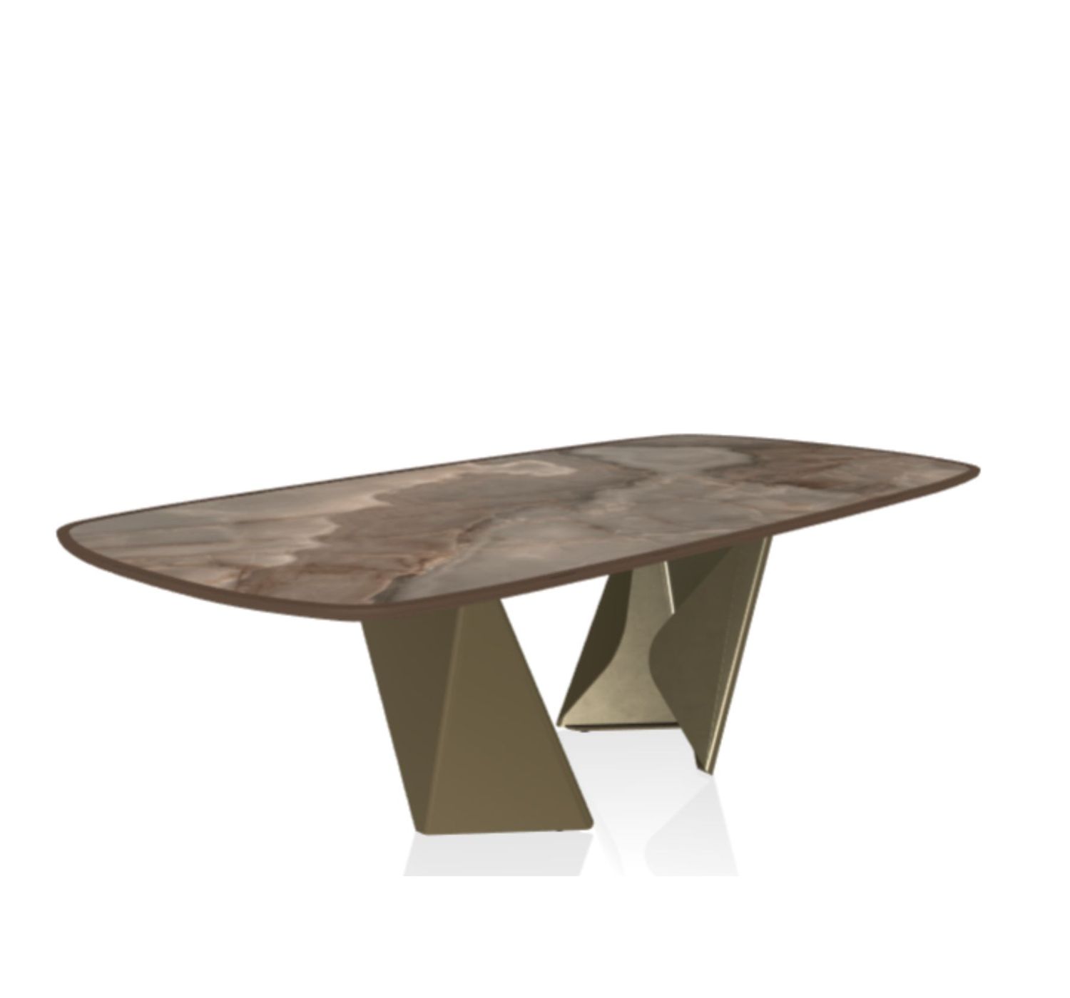 Tavolo Bontempi KALEIDO TOP ELITE fisso con piano ovale e base scultorea