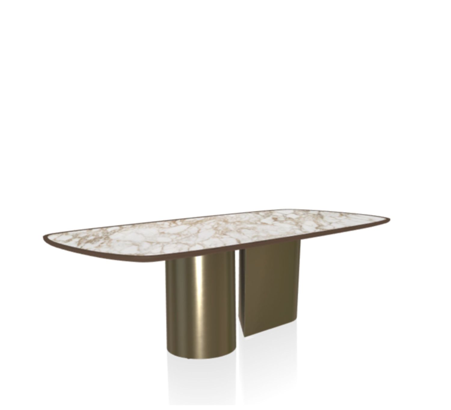 Tavolo fisso Bontempi Kimono Top Elite con piano venato e base scultorea