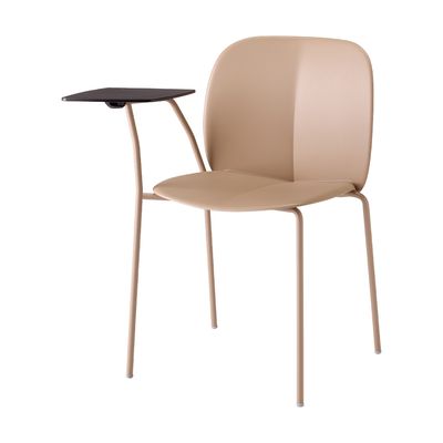 Sedia SCAB Design Mentha 2708 in tecnopolimero con tavoletta scrittoio, vista frontale su sfondo bianco