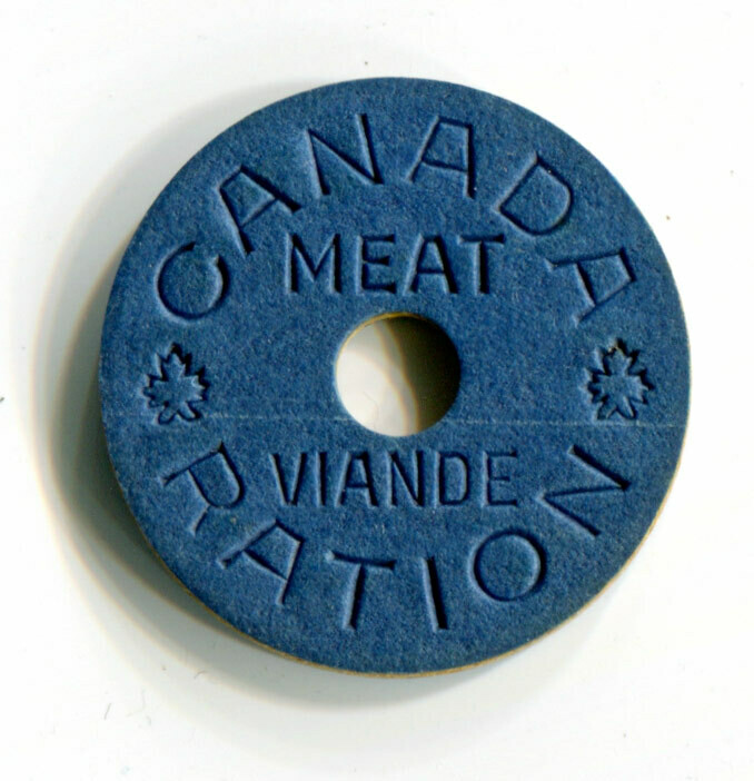 Canada WWII meat ration token