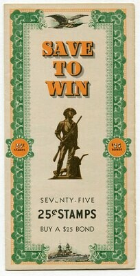 US War Bonds booklet WWII 25 cents