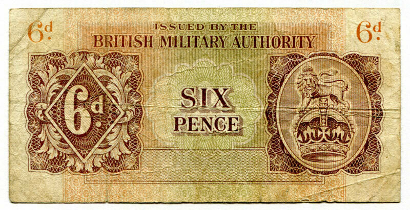 British Military Authority 6 pence