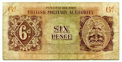 British Military Authority 6 pence