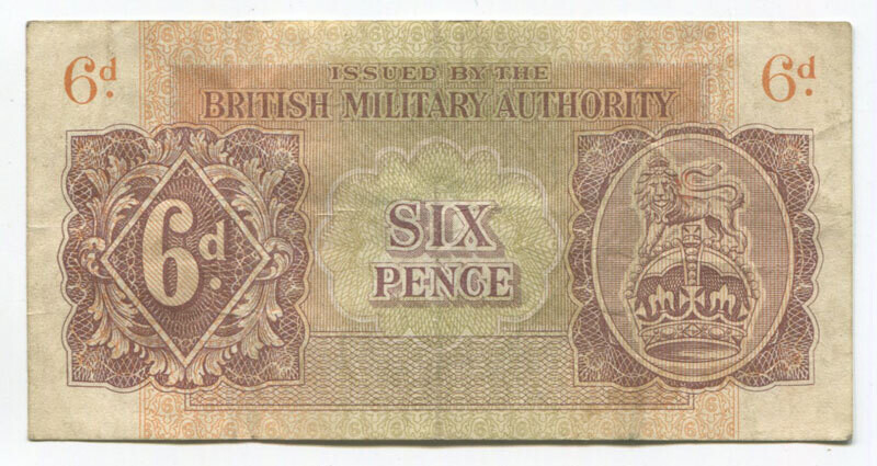 British Military Authority 6 pence