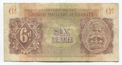 British Military Authority 6 pence
