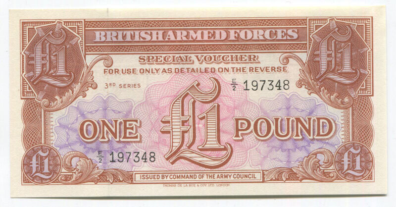 British Armed Forces Special Voucher 3rd Series 1 pound