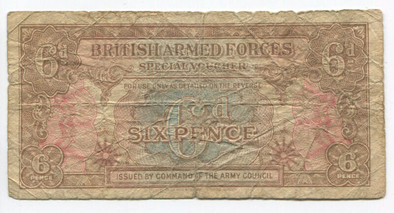 British Armed Forces Special Voucher 6 Pence