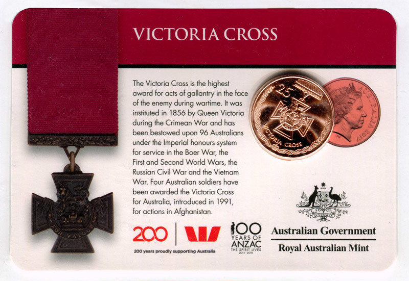 Victoria Cross Medal 25 cents Australia 2017
