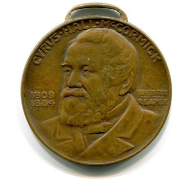 International Harvester Centennial Of The Reaper Medal 1931 - Watch fob