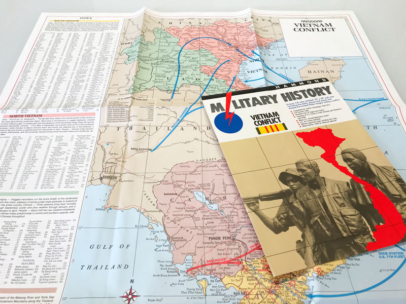 Vietnam Conflict wall map, Hammond Military History