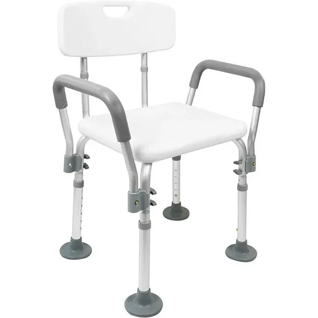 Silla para Ducha Mayores con Brazos, Asiento Ducha Ancianos Regulable | PEPE