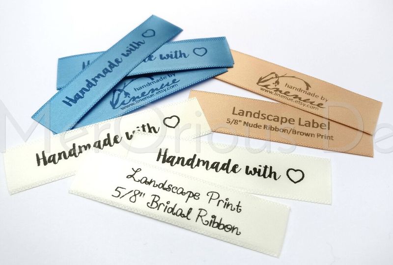 15 mm, 5/8" Custom Printed Satin Ribbon Labels
