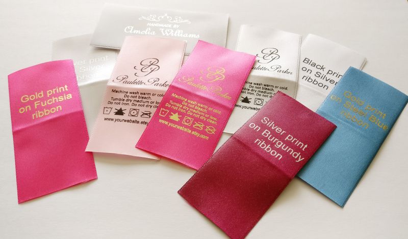 38 mm, 1.5" Custom Printed Satin Ribbon Labels