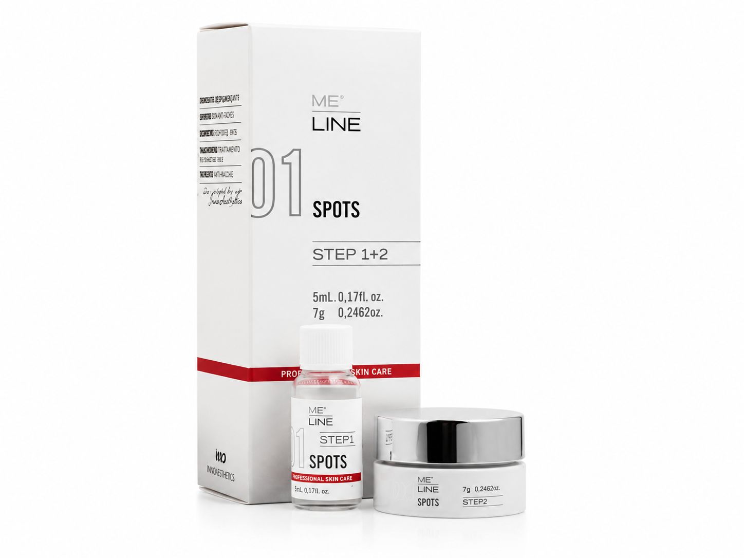 MeLine 01 Spots Step 1+2  (1x5ml + 1x7g) Por Pack