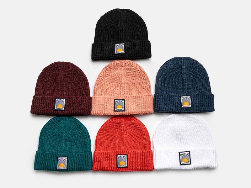 Sunny Days Knit Ribbed Beanie