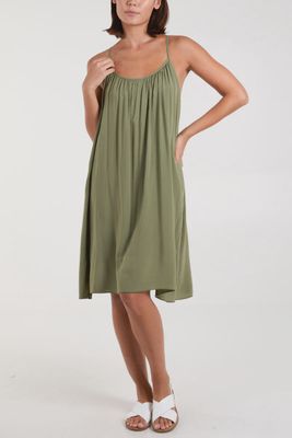 CROCHET BACK DETAIL CAMI DRESS