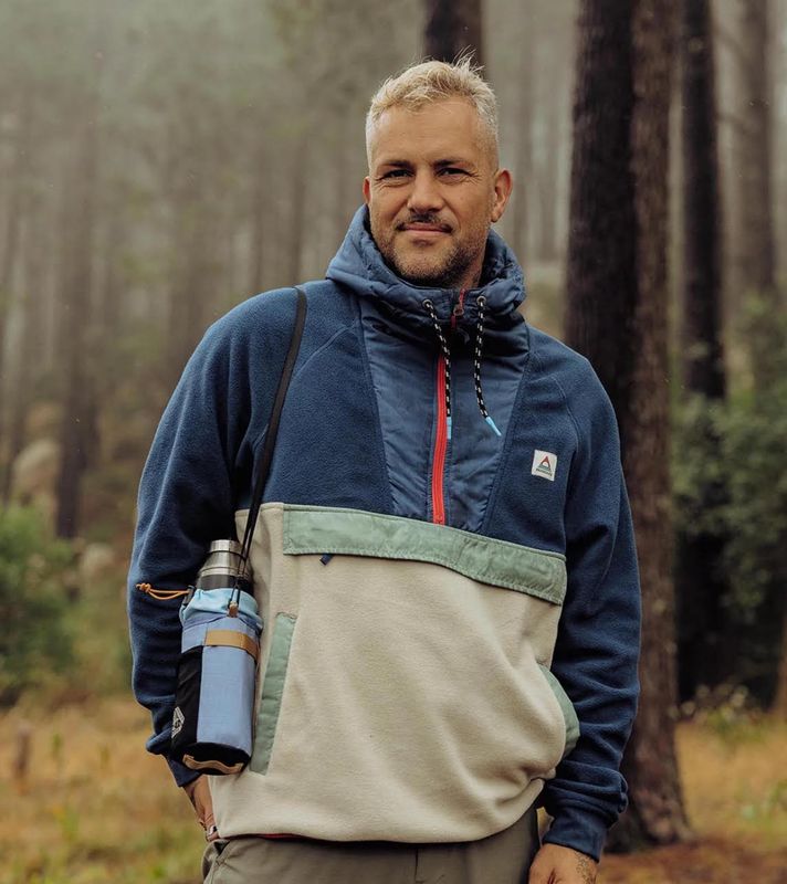 Woodland Hooded 1/2 Zip Recycled Polar Fleece