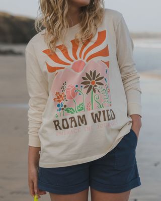 Roam Wild Recycled Cotton Oversized LS T-Shirt