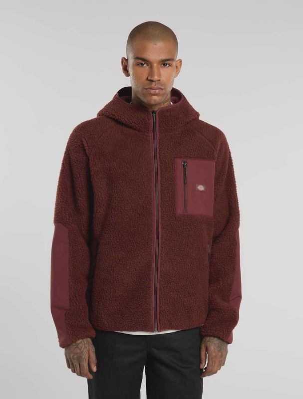 Central high pile hooded fleece