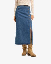 Day Off Women Blue Denim Skirt