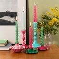 Enamel flat flower candle holder - Dark green