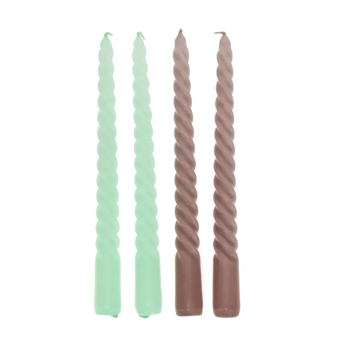 Twisted candles (pack of 4)