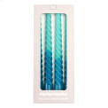 Dip dye spiral candles (set of 4) - Blue