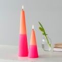 Two-colour cone candle (15cm) - Pink-orange