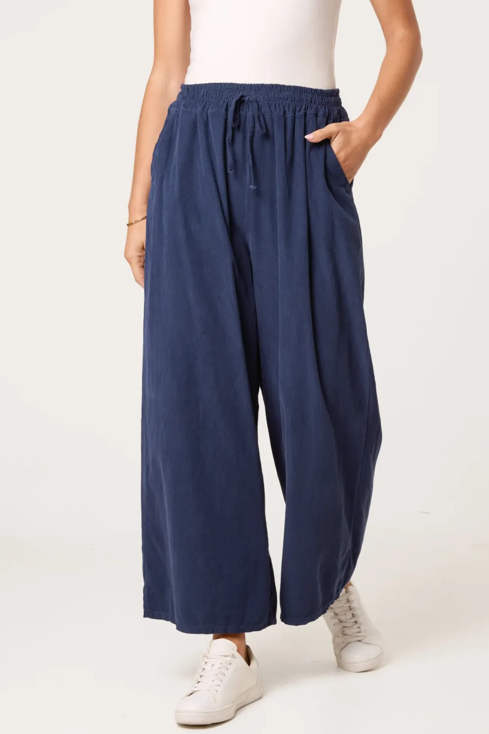 Pure Cotton Corduroy Wide Leg Trouser