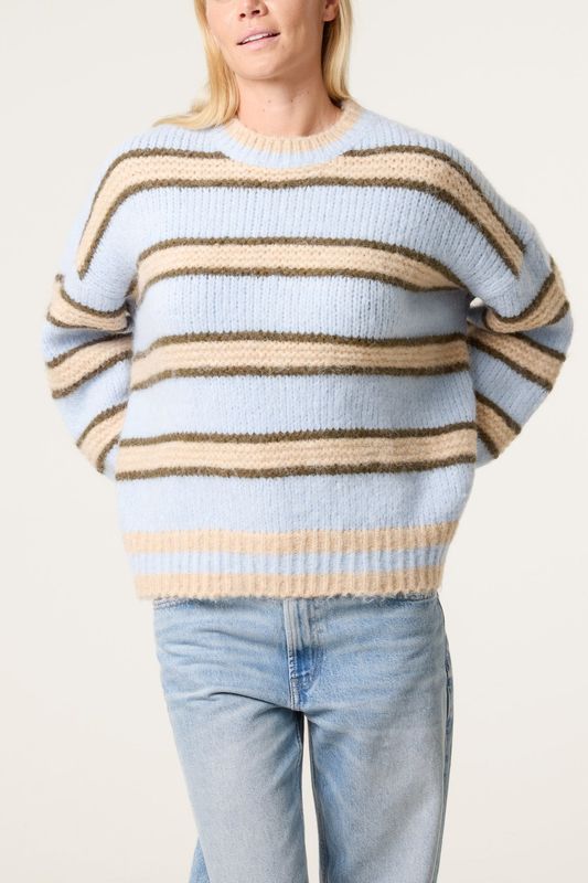 Striped Round Neck Knit Jumper
