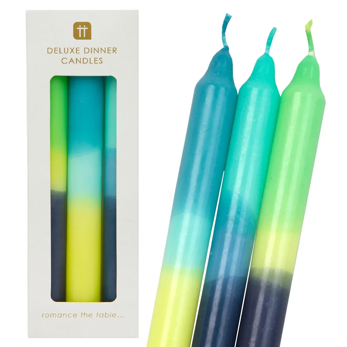 Marble 2 Tone Ombre Wax Dinner Candles Starter Set