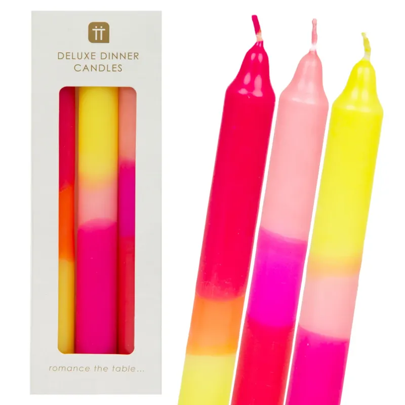 Marble 2 Tone Ombre Wax Dinner Candles Starter Set