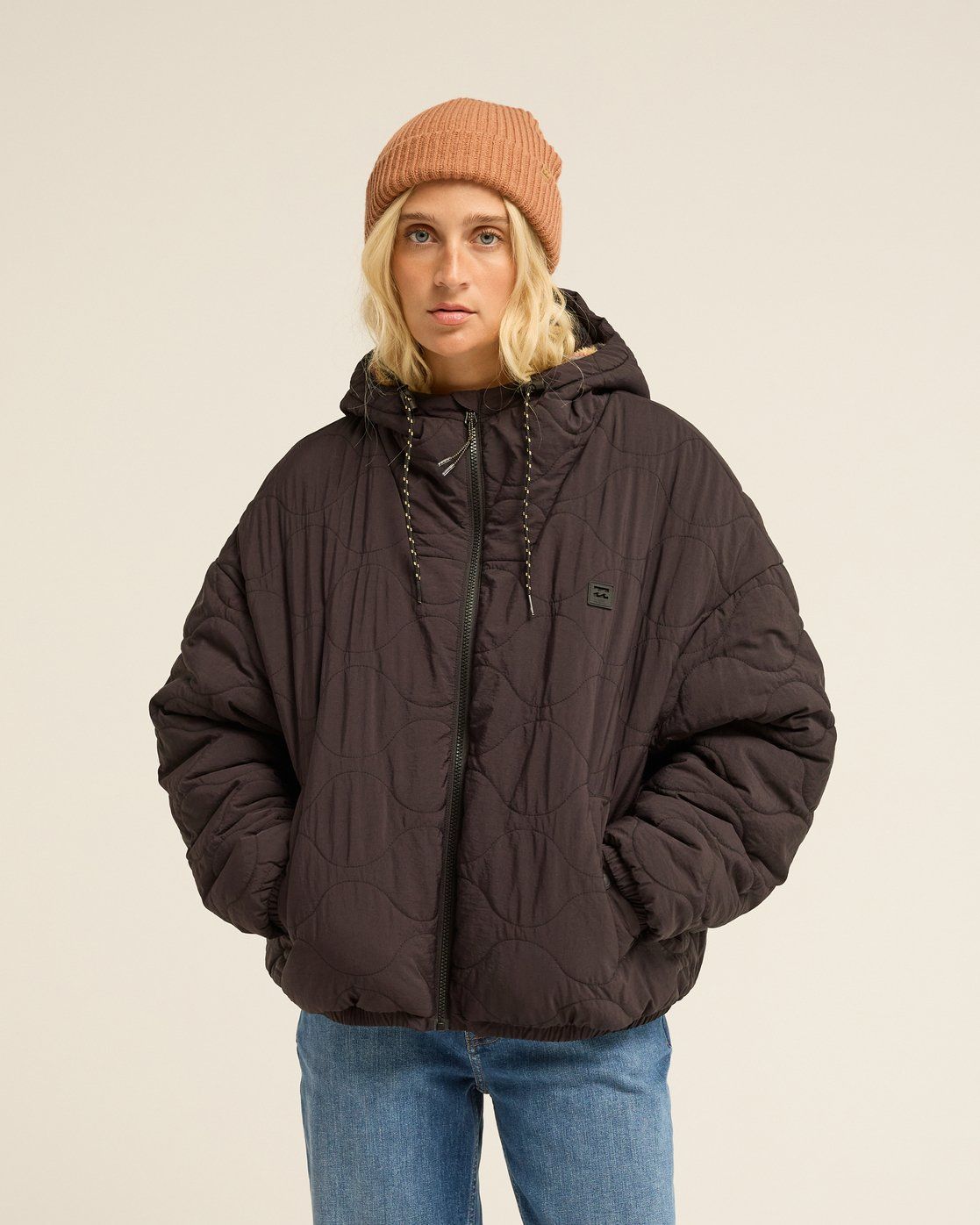 Fall Camper Women Black Puffer Jacket With Hood