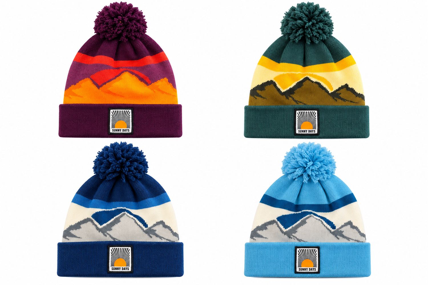 Sunny days Mountain Peaks Beanie