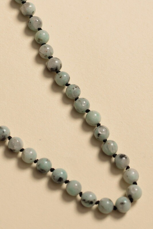 Silk Knotted Sesame Jasper Necklace