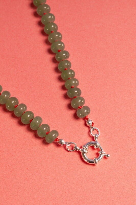 Silk Knotted Aventurine Necklace