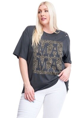 &quot;Mama&quot; Leopard Graphic Tee
