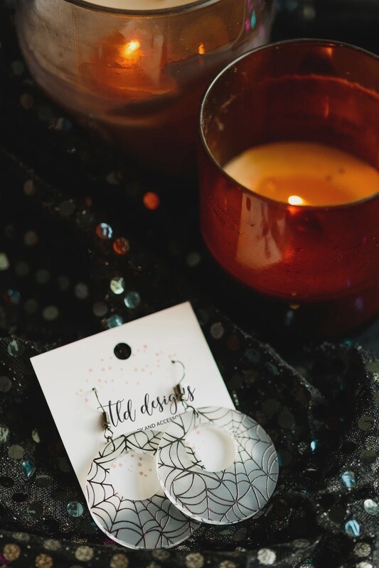 *Halloween Collection* Frosted Spiderweb Earrings