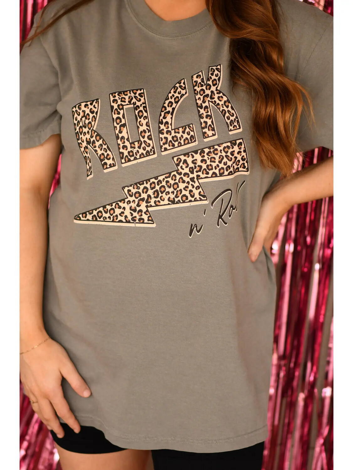 Rock N Roll Leopard Bolt Tee