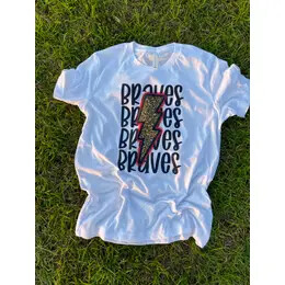 Braves Leopard Lightning Bolt Tee