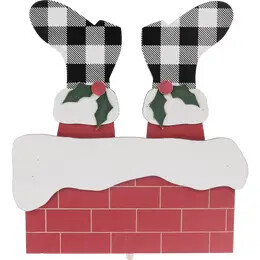 Santa Down The Chimney Topper