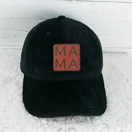 Corduroy Hat Collection, Size: Square Mama, Colour: Black